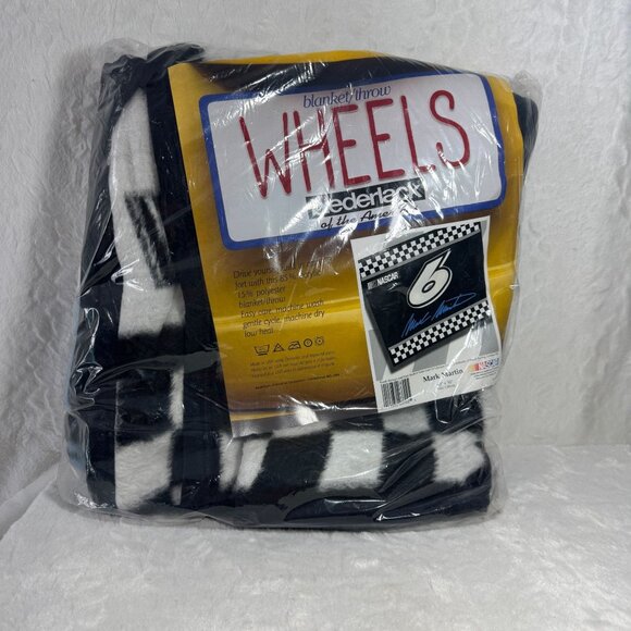 Biederlack Other - Vintage Biederlack Wheels Mark Martin Nascar Blanket Throw Acrylic/Polyester New